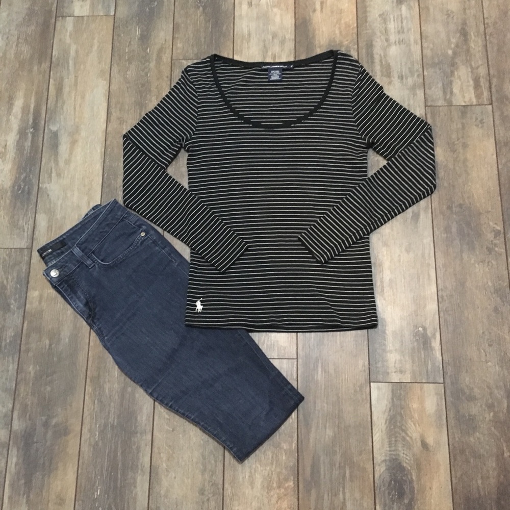 Ralph Lauren Sport Black & white Long Sleeve M